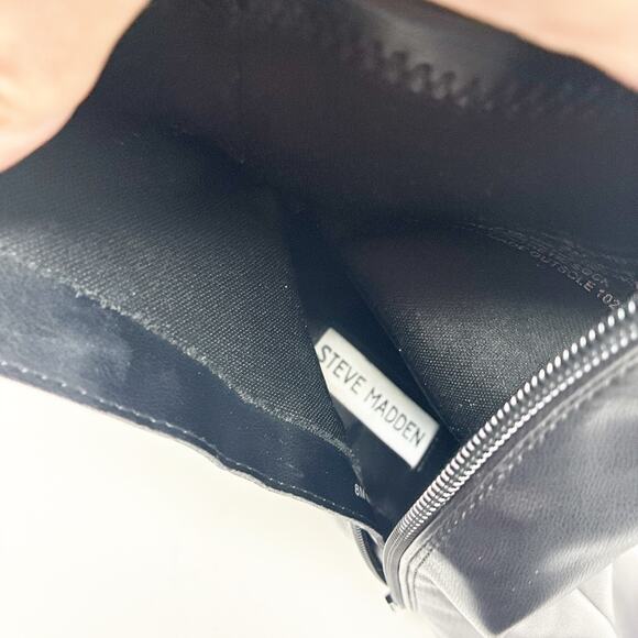 Steve Madden Ticker Black Triangle Heeled Black Boot 8 - Picture 9 of 10